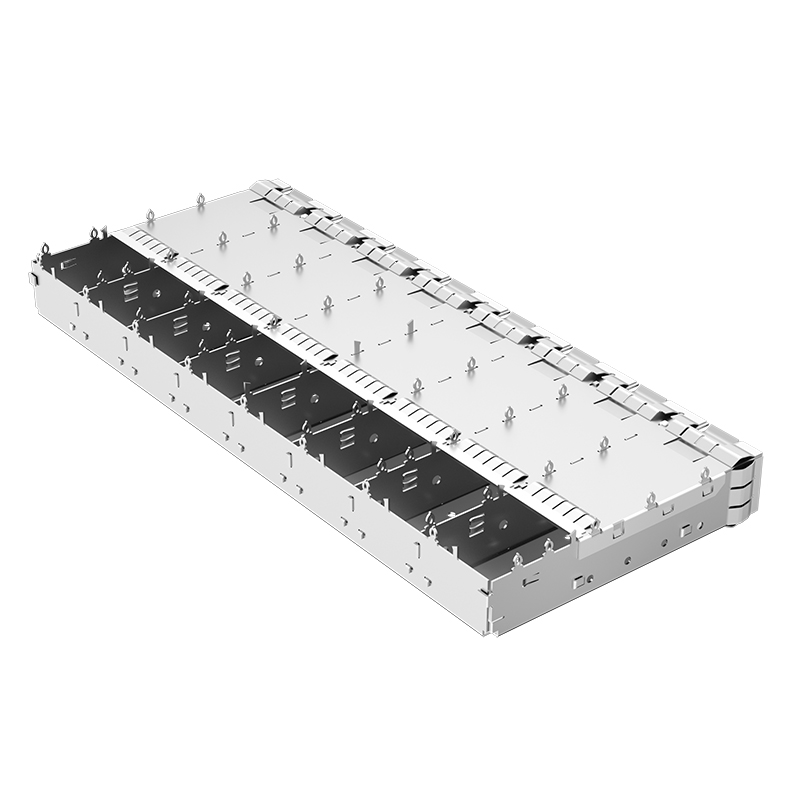 2294408-2 TE Compatible Through Hole EMI Shielded 1x8 Ports Press-Fit SFP Cage Assembly