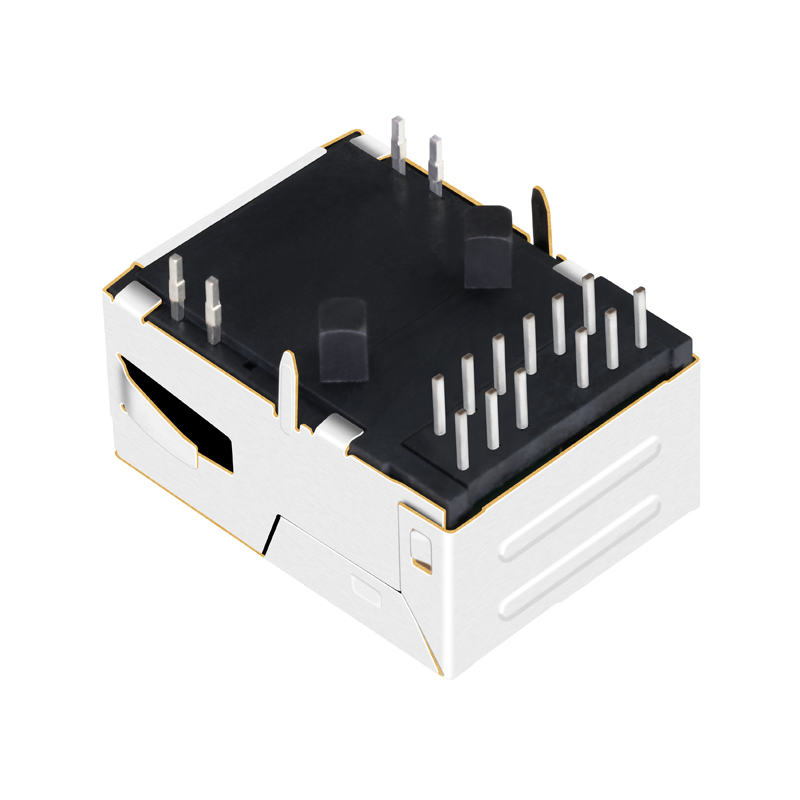 Tab Up Shield 1 Port RJ 45 Jack 5G Base-t Low Profile Female RJ45 Connector