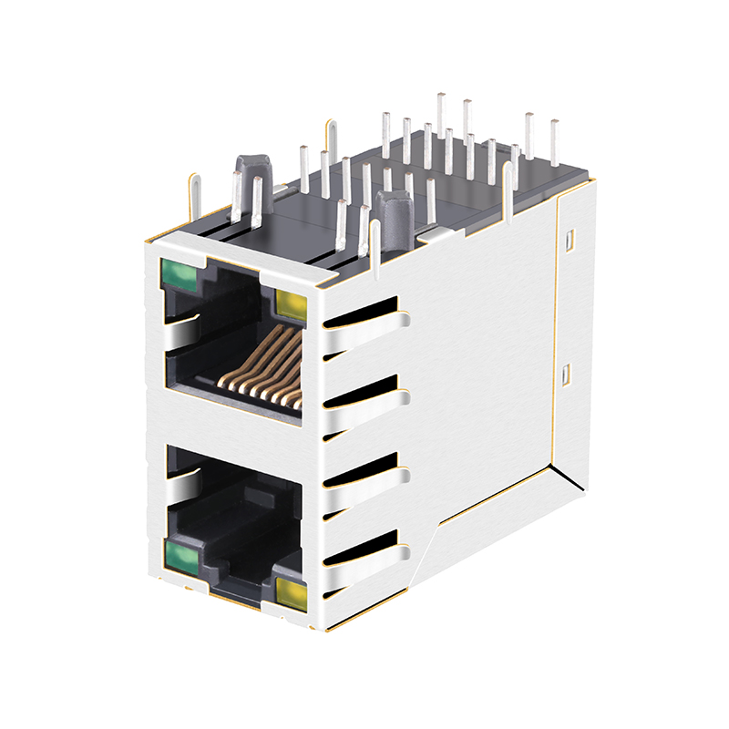 0845-2D1T-H5 0845-2D1T-S4 RM3-ZZ-0020 10/100 Base-T 2 Port 8P8C RJ45 Modular Jack
