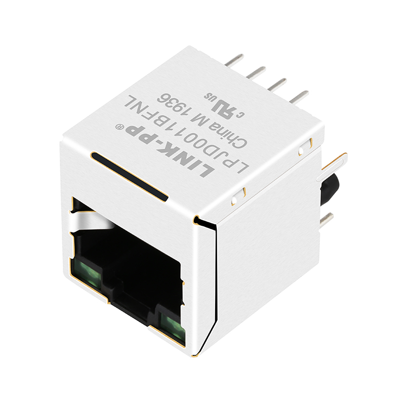 SI-46017-F 10/100 Base-t Vertical Top Entry Straight Female Socket RJ45 Connector With Leds