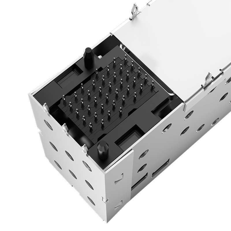 2007538-8 TE Compatible Through Hole 40P Press-Fit 2x1 EMI Shielded SFP+ Cage With Connector
