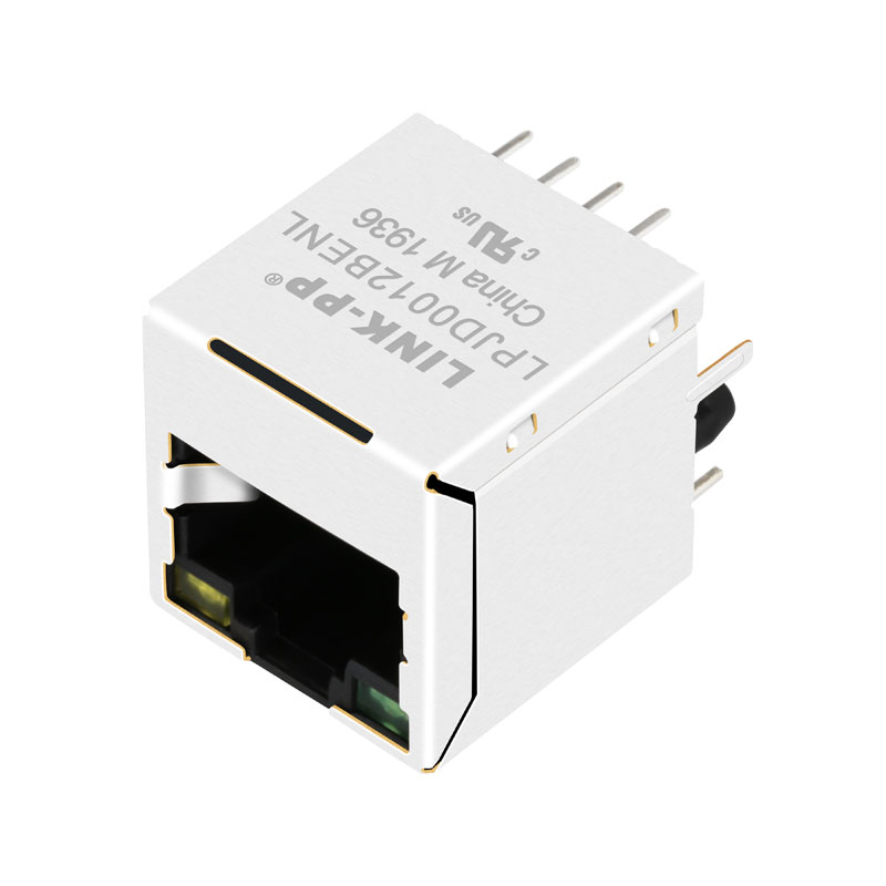 JD2-0001NL JD2-0010NL 10/100 Base-t Vertical Top Entry Straight Magnetic Ethernet RJ45 Connector With Leds