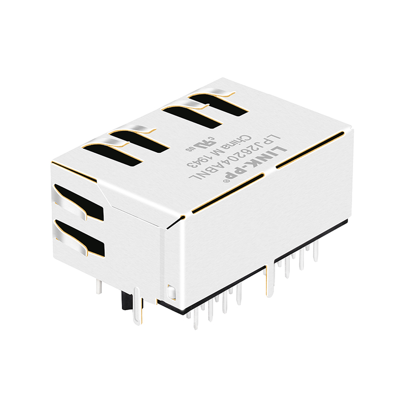 HR911205 Tab Down Multi Ports 1x2 Dual Ports 10/100 Base-t Magnetic RJ45 Connector With Leds