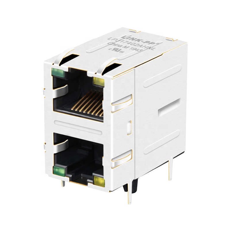 71F-1202GYDZ2NL 2*1 Port RJ 45 Ethernet RJ45 Socket Connector