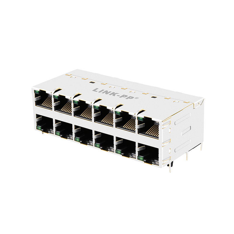 Gigabit RJ45 Female Connector 2X6 Modular Jack 1840860-6