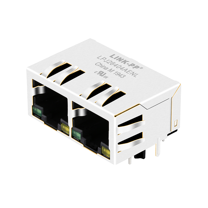 JXR8-1001NL / JXD0-2005NL 10/100 Base-T 1X2 Port G/Y Led Industrial Ethernet Connectors 8P8C Modular Jack