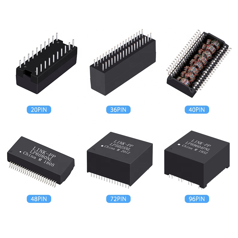 Huge Stocks 1000 Base-T 24 Pin Single Port SMD PoE+ Lan Magnetic Transformer H6062NL