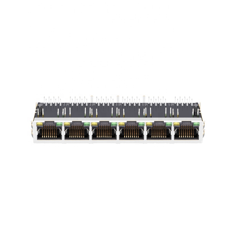 1x2 1x4 1x6 1x8 Port 100/1000/2.5G/5G/10G Base-T 10p8c 8p8c Cat5 Cat5e Cat6 Cat6a PCB Modular MagJack RJ45 Filtered Connectors