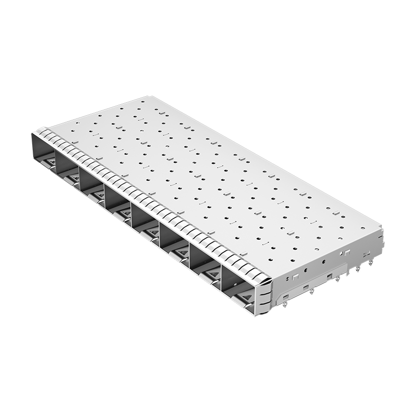 2294408-2 TE Compatible Through Hole EMI Shielded 1x8 Ports Press-Fit SFP Cage Assembly