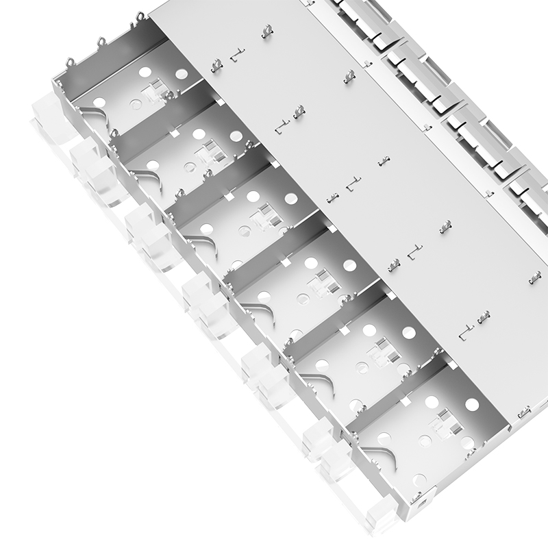 2007250-1 TE Compatible Ganged 1x6 Ports EMI Shielded Press-Fit SFP+ Cage With Light Pipe