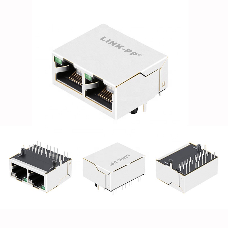 1x2 1x4 1x6 1x8 Port 100/1000/2.5G/5G/10G Base-T 10p8c 8p8c Cat5 Cat5e Cat6 Cat6a PCB Modular MagJack RJ45 Filtered Connectors