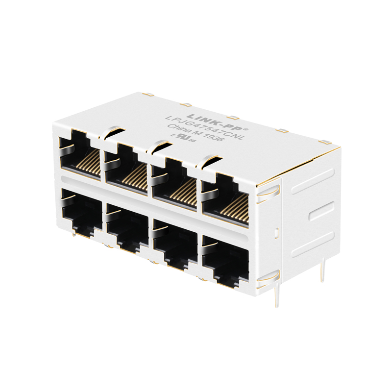 10P8C RJ45 Ethernet 2xN RJ 45 Connector, 2 * 4 Port RJ-45 Jack JC0-0131 DA6T00101 DA6T10303 DU1T202A1