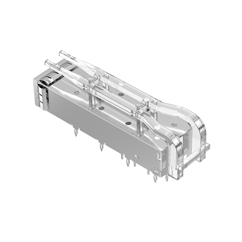 2170193-1 TE Replacement Through Hole EMI Shielded Press-Fit SFP+ Cage With Light Pipe