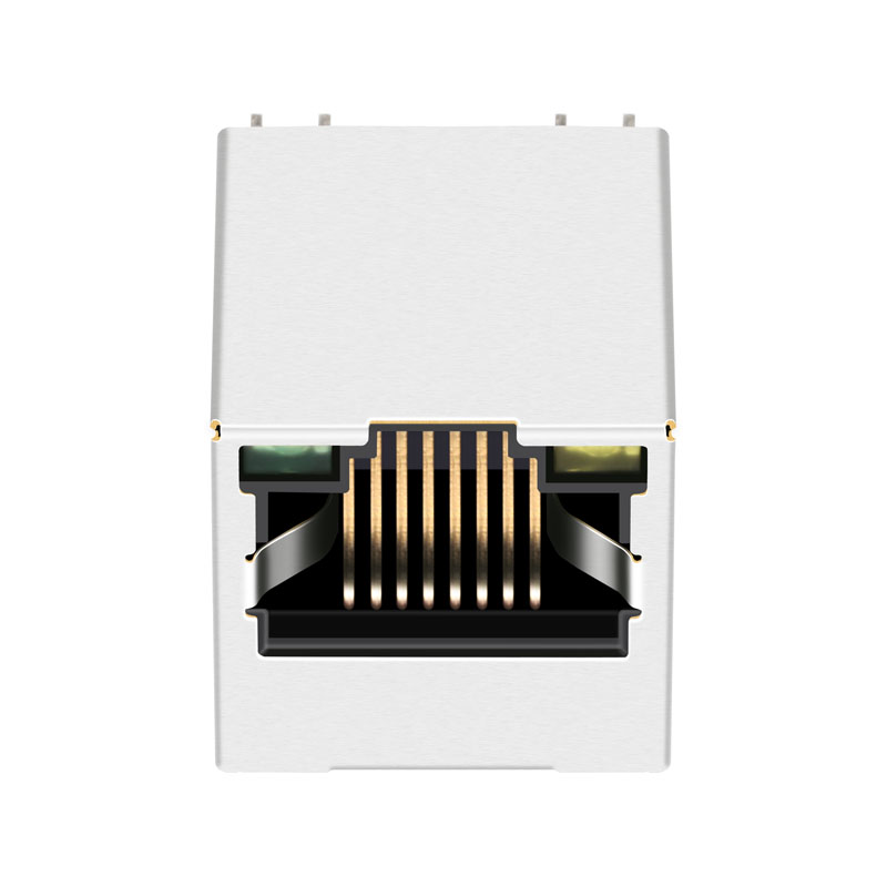 JD2-0001NL JD2-0010NL 10/100 Base-t Vertical Top Entry Straight Magnetic Ethernet RJ45 Connector With Leds