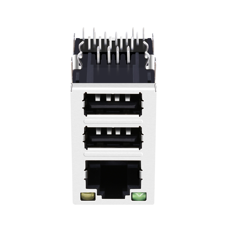 10/100/1000Base-T RJ45 +USB modular jack rj45 connector RU3-261AKB11