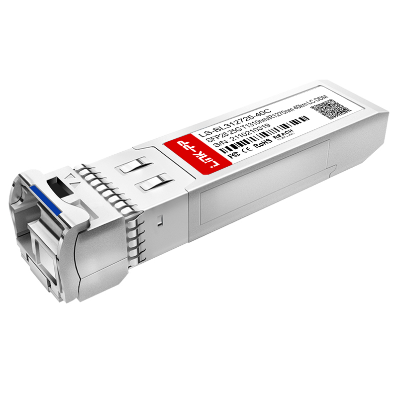 1310nm-TX/1270nm-RX Single Mode SFP28 25G BiDi 40km Simplex LC DDM Optical Transceiver Module