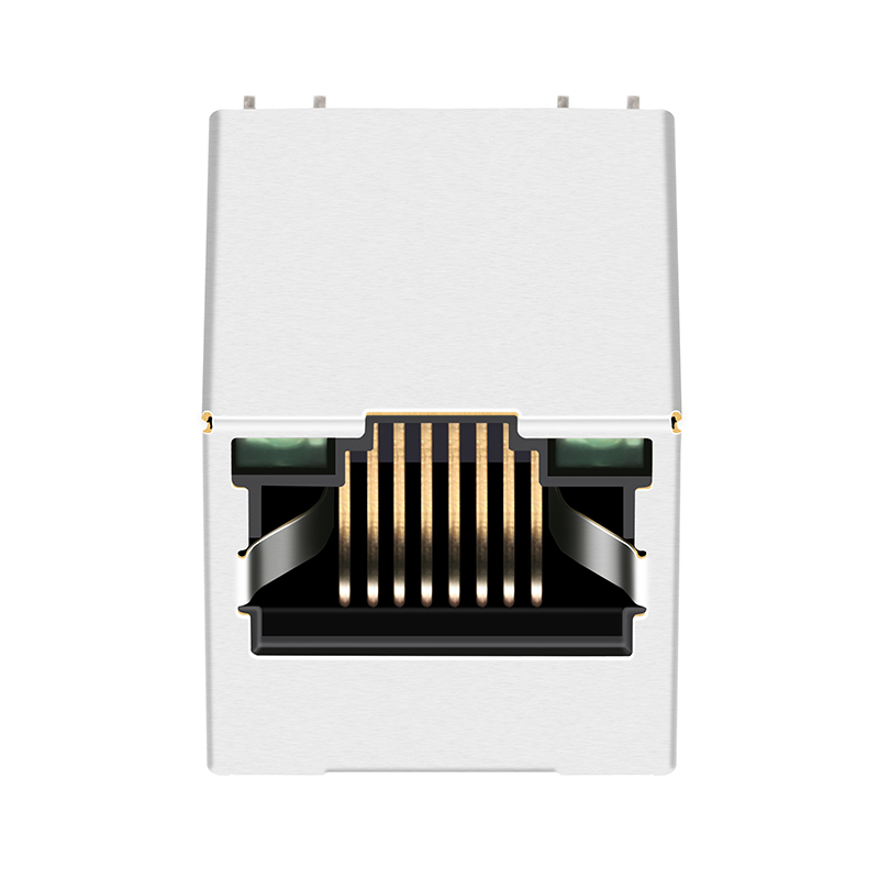 SI-46017-F 10/100 Base-t Vertical Top Entry Straight Female Socket RJ45 Connector With Leds