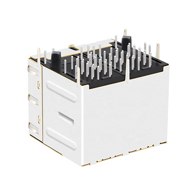 0879-2C2R-DA 0879-2C2R-54 2x2 Port 1000 Base-T with LEDs Ethernet RJ45 Modular Jack