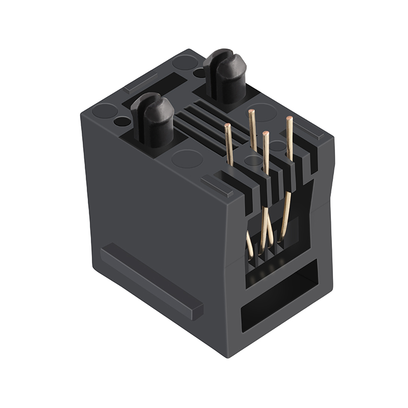 Top Entry Female Ethernet Socket 1 Port Unshielded Vertical 4P4C RJ11 Connector Jack