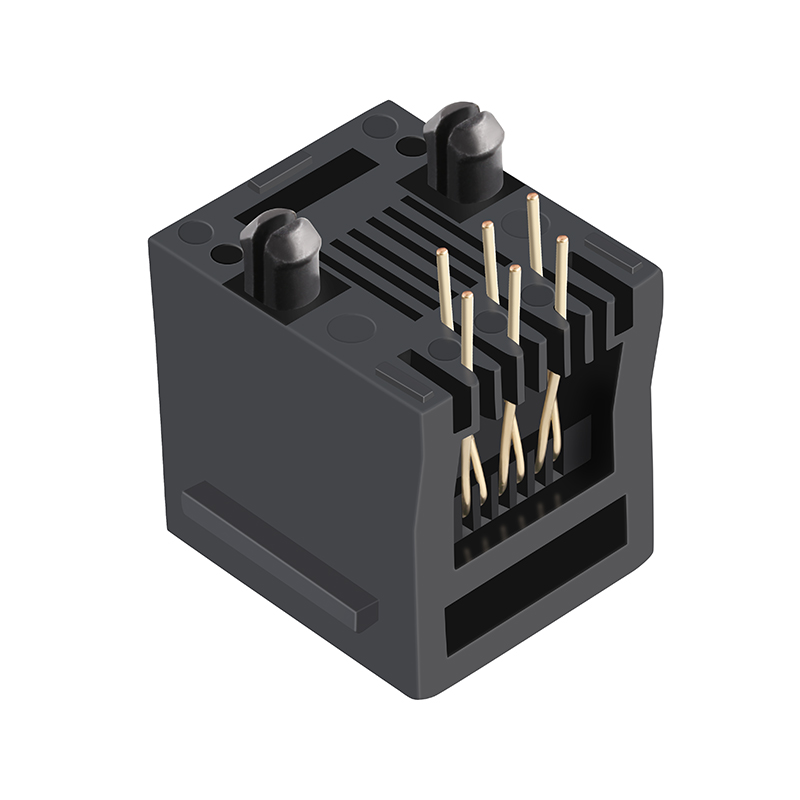 Top Entry Female Ethernet Socket 1 Port Without Shield Vertical 6P6C RJ11 Jack