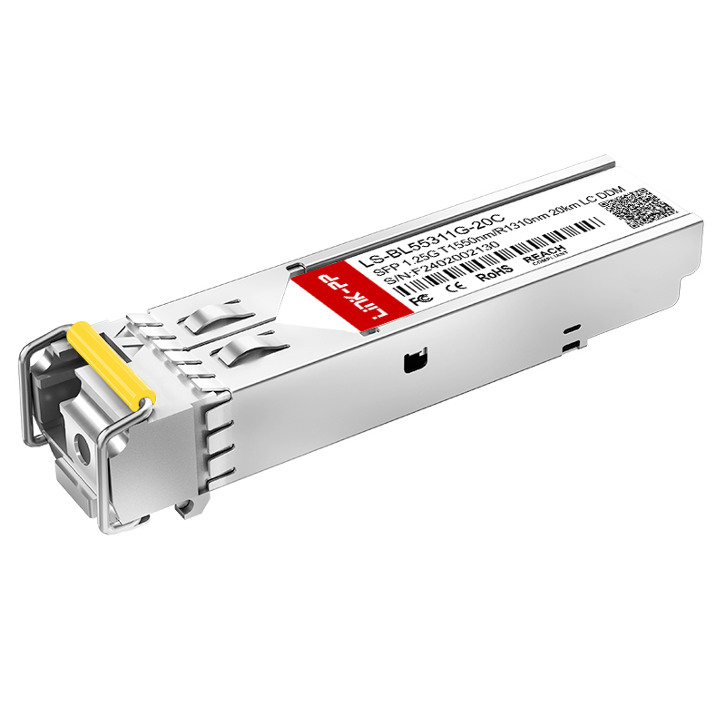 1310nm-TX/1550nm-RX Simplex LC Bidirectional Fiber Optic Transceivers Module Single Mode 1G Bidi SFP 20km