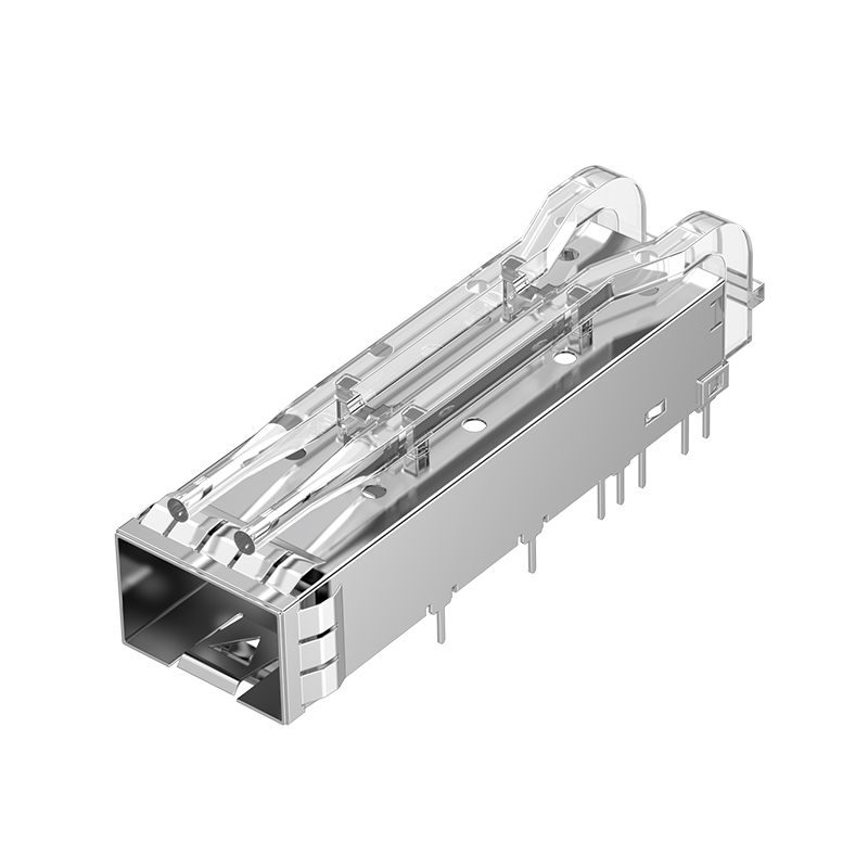 U77-A1613-3001 Amphenol Replacement EMI Shielded THT Soldering SFP+ Cage With Lightpipe