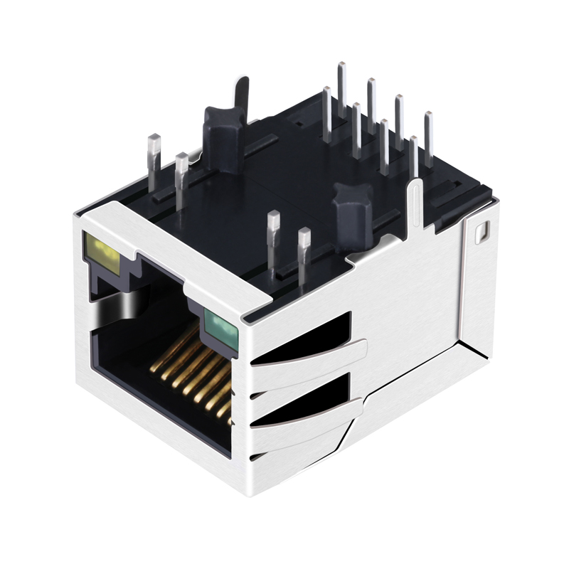 Single Port 100/1000/2.5G/5G/10G Base-T 10p8c 8p8c Cat5 Cat5e Cat6 Cat6a Modular Network Conector PCB Jack 8P LAN RJ45 Connector