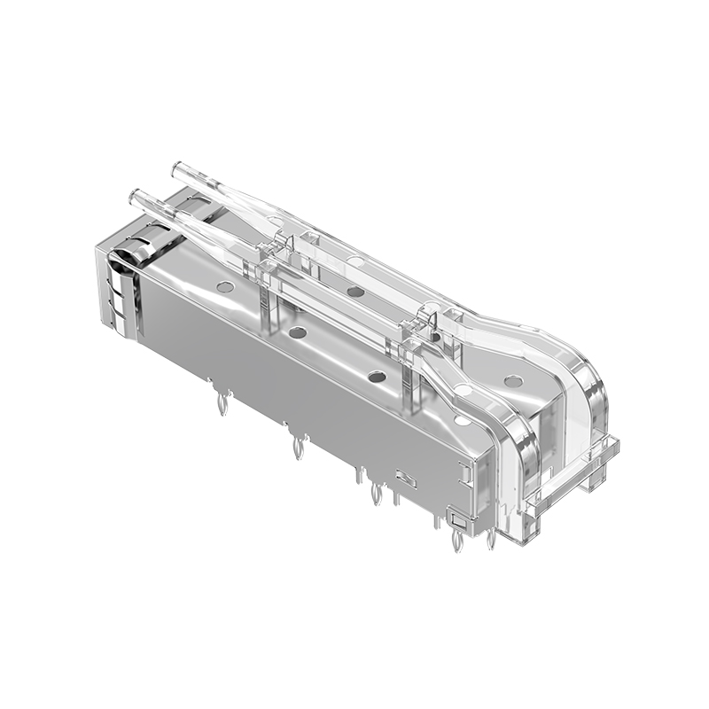 2007254-1 TE Compatible Through Hole EMI Shielded Press-Fit SFP+ Cage With Light Pipe