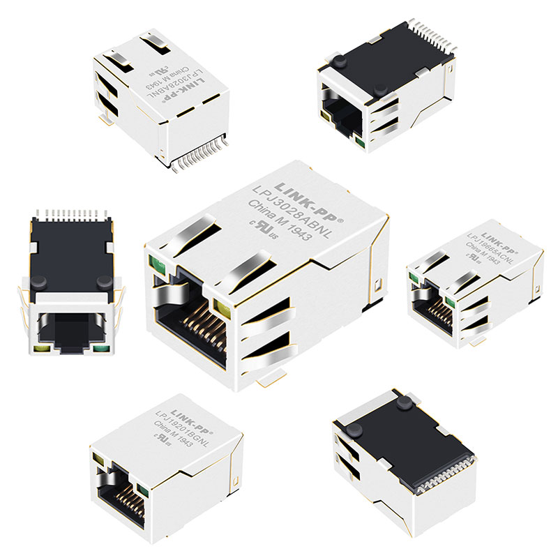 Surface Mount 10 Pin 16 Pin SMT Magnetic Led Pcb Rj45 Female Connector Jack