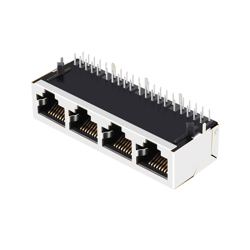 64F-1301NW2NL 1x4 Port Quad Ports 10/100/1000 Base-t Female Ethernet RJ45 Connector Without Led