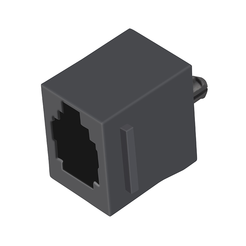 Top Entry Female Ethernet Socket 1 Port Unshielded Vertical 4P4C RJ11 Connector Jack