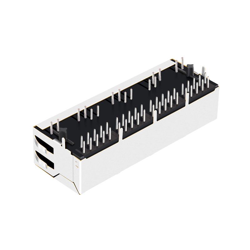 JFM3841-GPON-4F 1X4 Port RJ45 Connector with/without LED RJ45 Modular Jack LPJG49811AENL