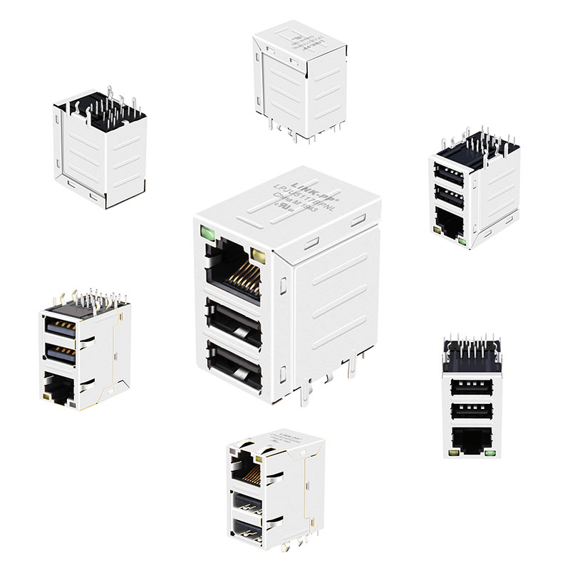 Magnetic Ethernet Rj45 Fastjacks Cat5 Modular Pcb Vertical Rj45 Jack Connector With Transformer