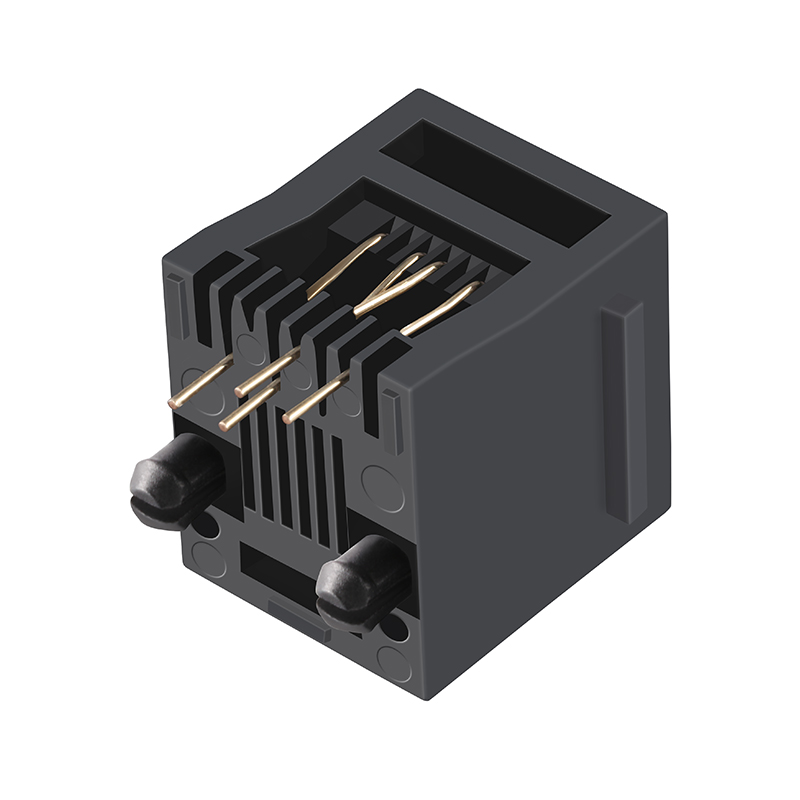 Side Entry Female Ethernet Socket Unshielded Vertical 6P4C RJ11 Connector Jack