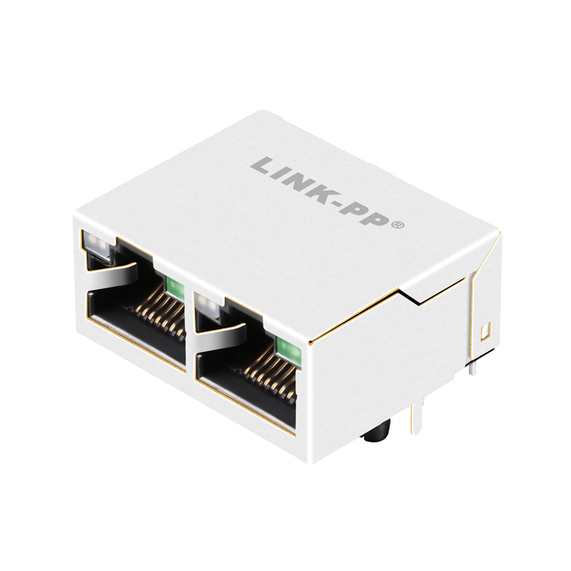 10/100 BASE-T Ethernet Interface RJ45 Female Connector Tab up 1X2 Harmonica Jack 5-6610197-1