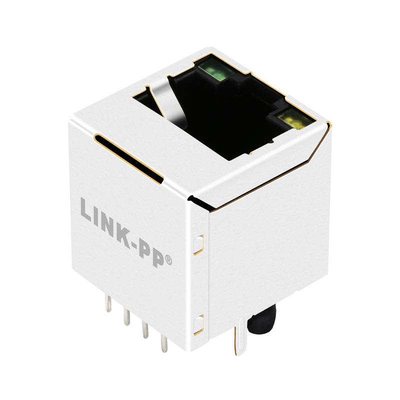 V891-1XX1-R1 RJ45 Connector MagJack 10/100 Base-T PoE 1X1 Vertical RJ45 Connectors