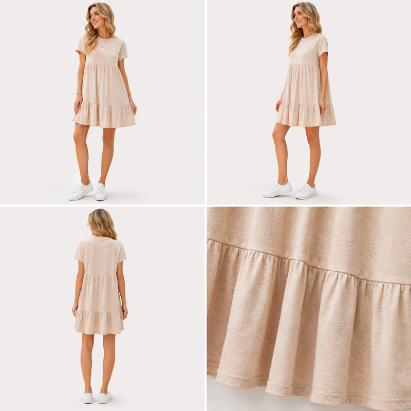 Vestido Casual de Algodão Listrado por Atacado para Moda de Campus e Varejistas de Shopping