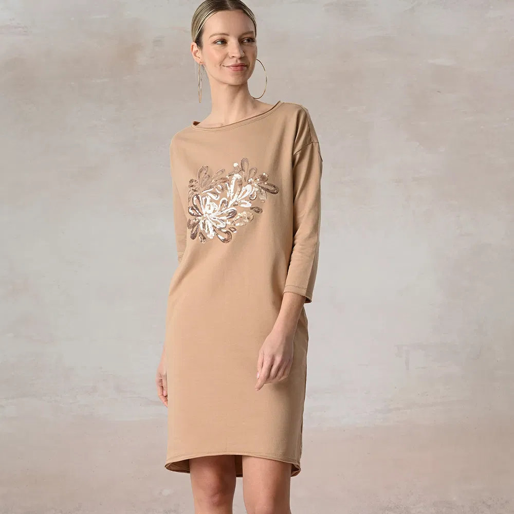 Suéter com Capuz Vestido Longo