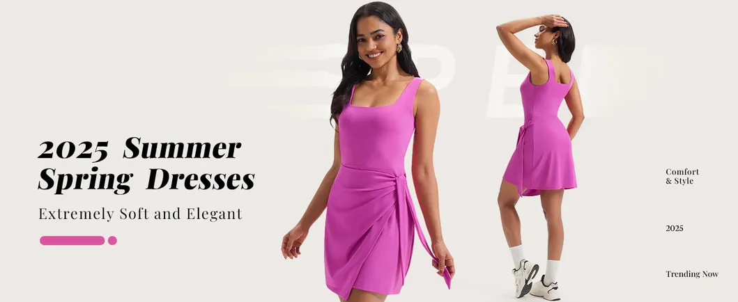 2026 Vestido de Tênis Atlético Primavera Verão Treino Decote Largo Com Shorts Embutidos Saia Casual de Golfe