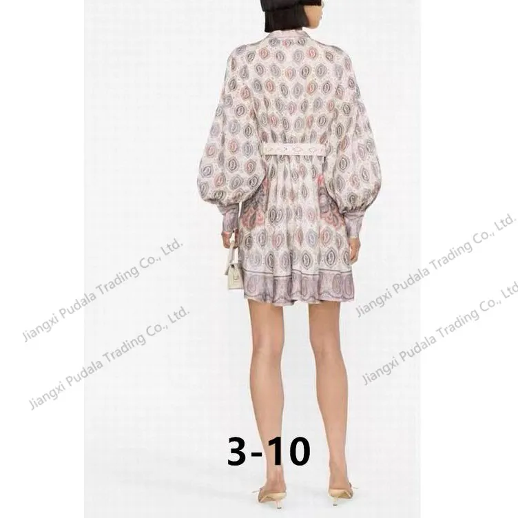 Vestido solto vintage impresso casual de verão para mulheres