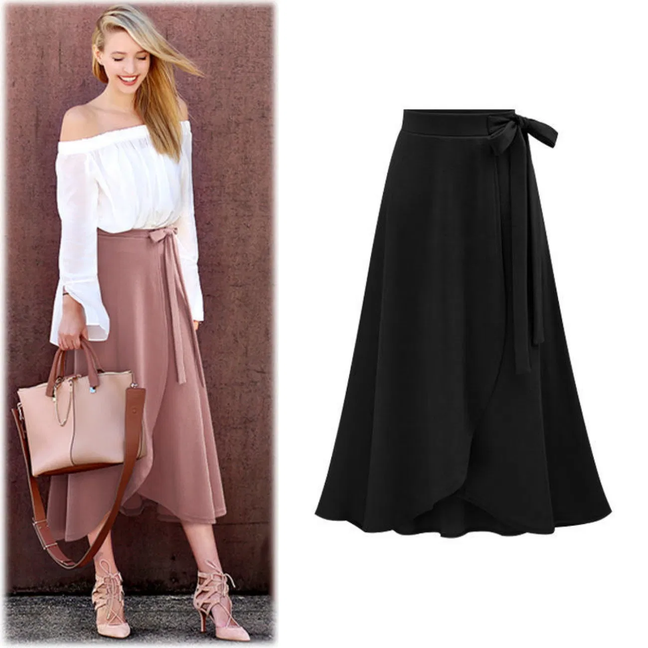 Fabricante de Roupas OEM Saia Longa Elegante Vestido Sexy para Jantar Roupas Baratas Casuais para Mulheres Gordinhas Vestidos de Trabalho Plus Size Saia Elegante