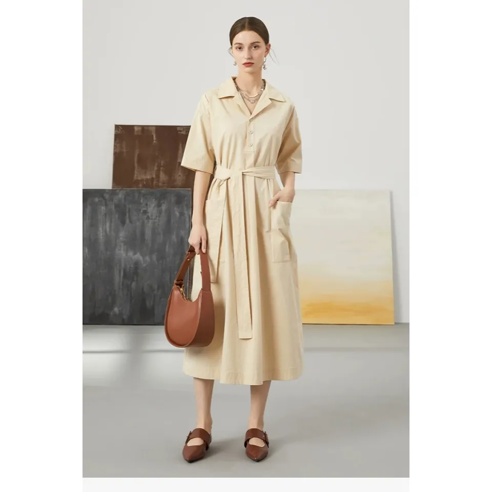 Vestido Maxi Branco de Algodão Sem Mangas para Trabalho Escritório Casual Elegante para Mulheres Nova Chegada Design de Alta Qualidade