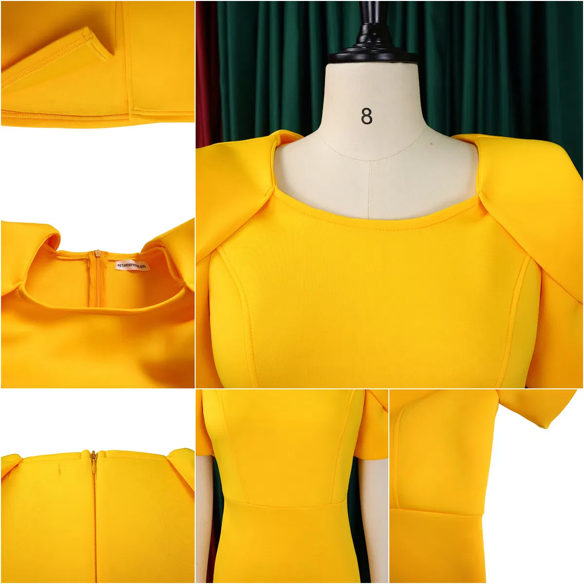 Últimos Vestidos de Outono para Mulheres, Vestidos Elegantes de Ombro Caído com Mangas Puff, Vestidos Slim para Escritório, Vestidos Formais de Trabalho Casuais Elegantes