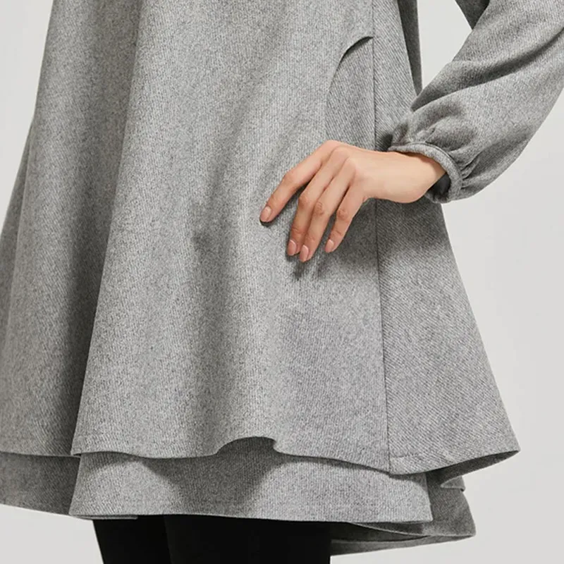 Vestido Tunic Inverno Estiloso para Uso Casual Diário