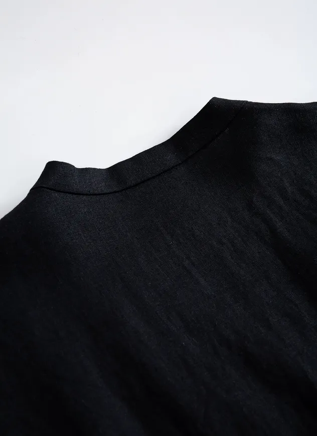 Vestido Casual Elegante com Cinto na Cintura e Mangas Curtas para Mulheres em Linho