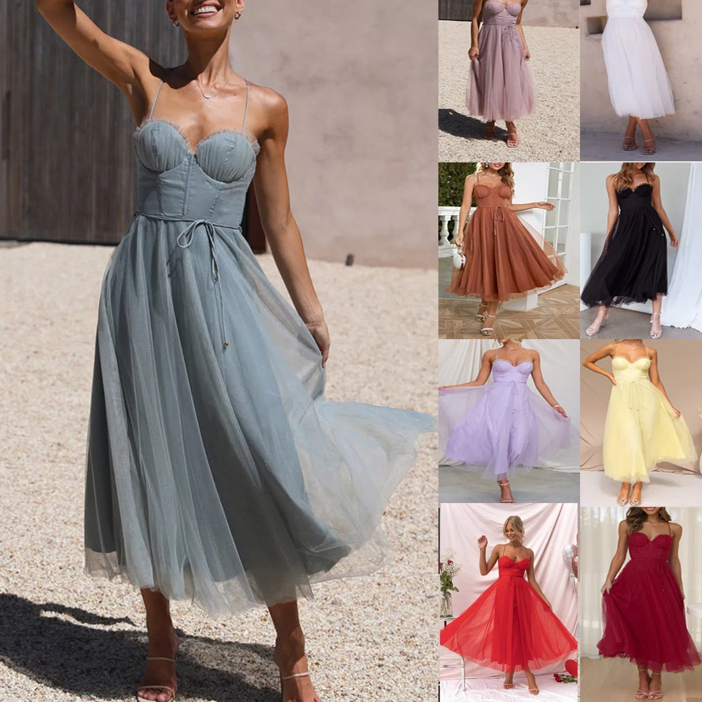 Vestidos Casuais Bandeau Elegantes para Mulheres - Estilos de Primavera e Verão
