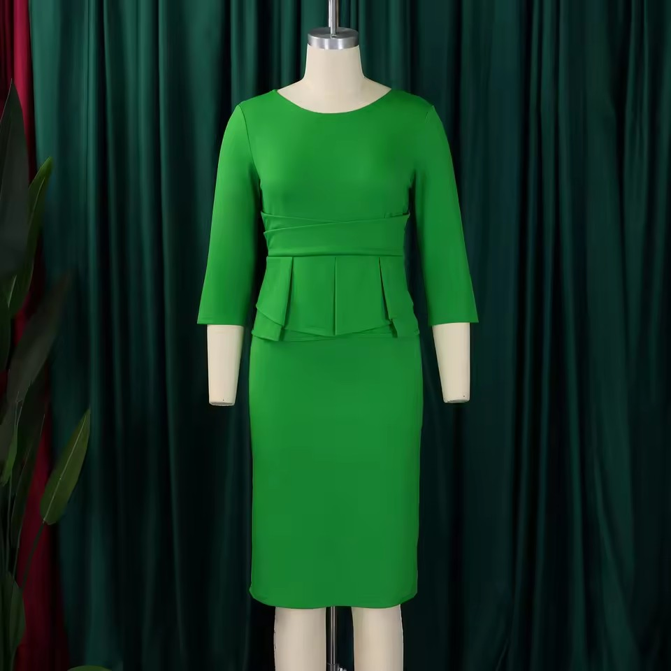 Vestido de Trabalho Casual de Verão em Chiffon para Mulheres
