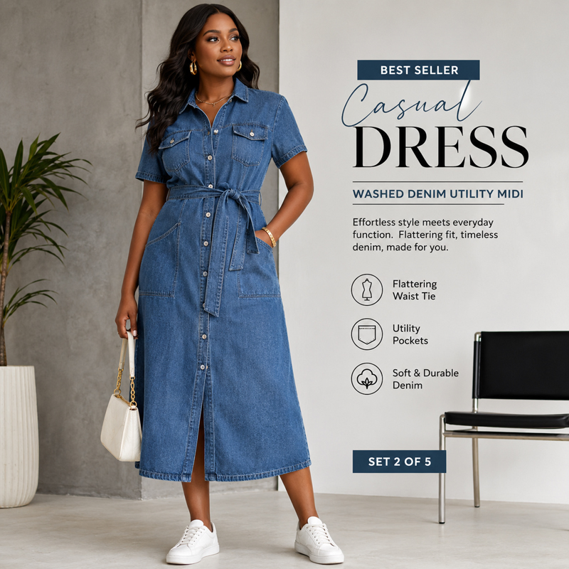 Vestido Casual de Praia para Viagem de Mulheres, Fábrica para Categoria de Verão e Campanha