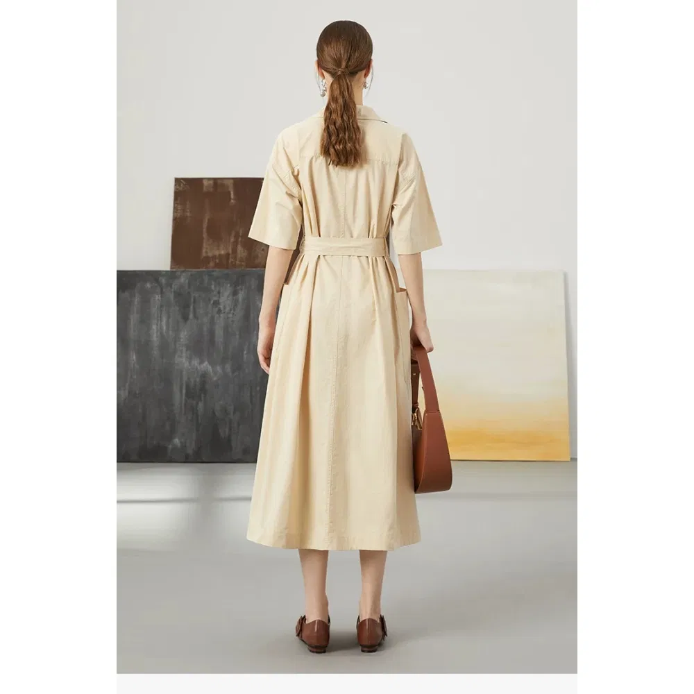 Vestido Maxi Branco de Algodão Sem Mangas para Trabalho Escritório Casual Elegante para Mulheres Nova Chegada Design de Alta Qualidade