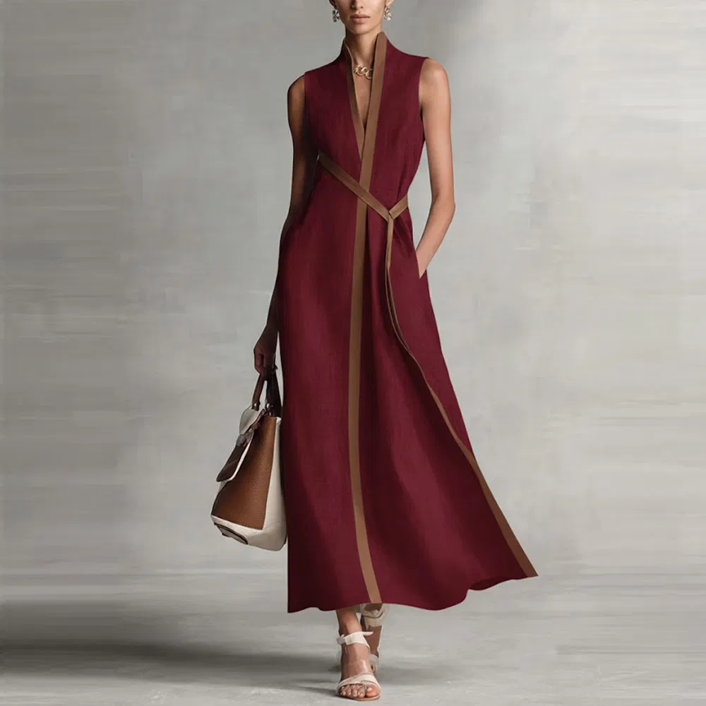 Vestido Casual Sem Mangas Chic para Mulheres em Cores Fashionáveis